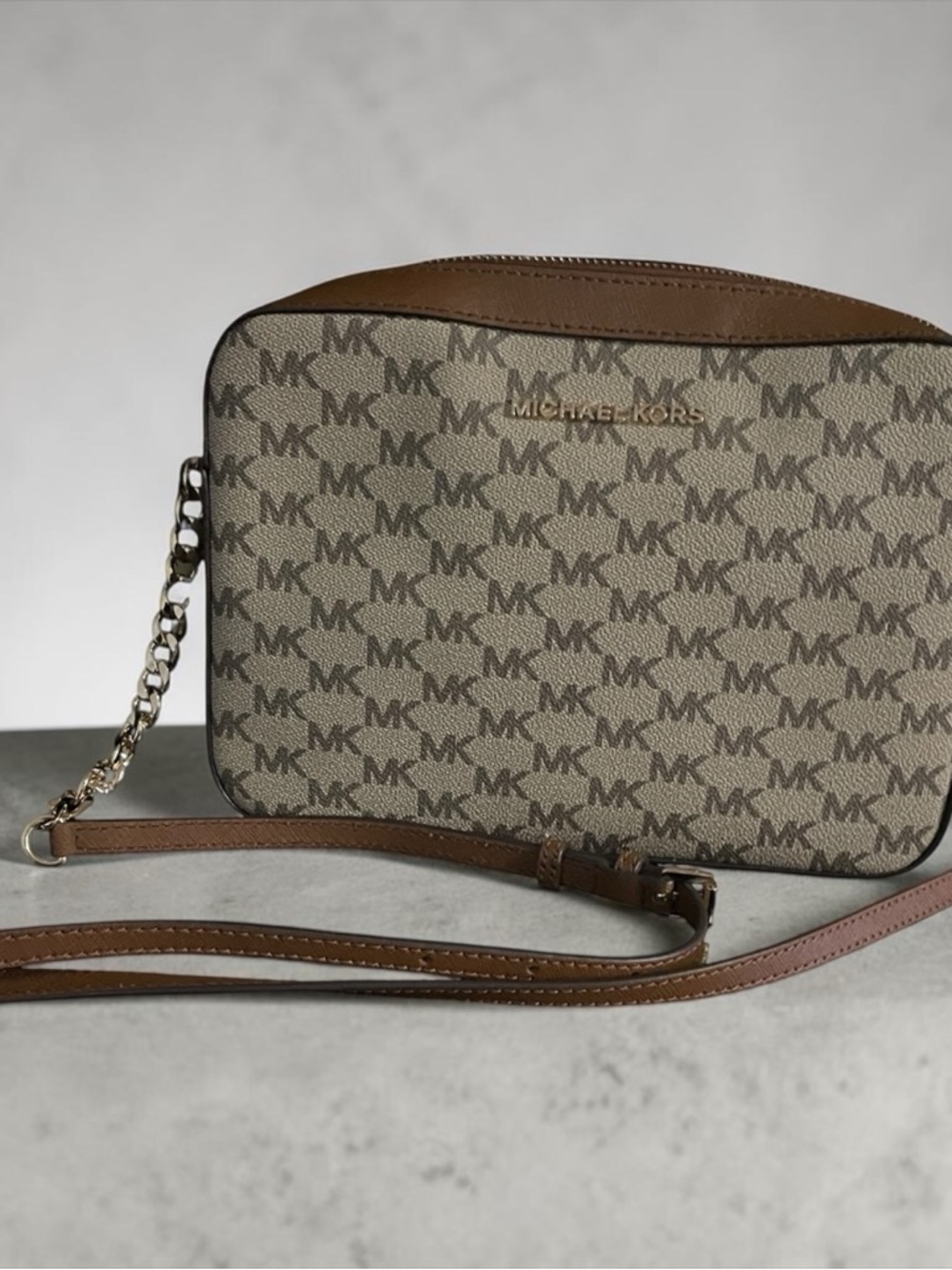 NWT Michael Kors Brown Logo Crossbody Bag
